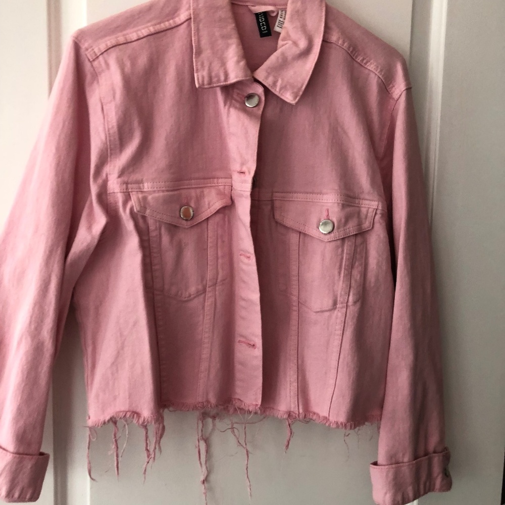 Crop Pink Jean Jacket H&M Size 10